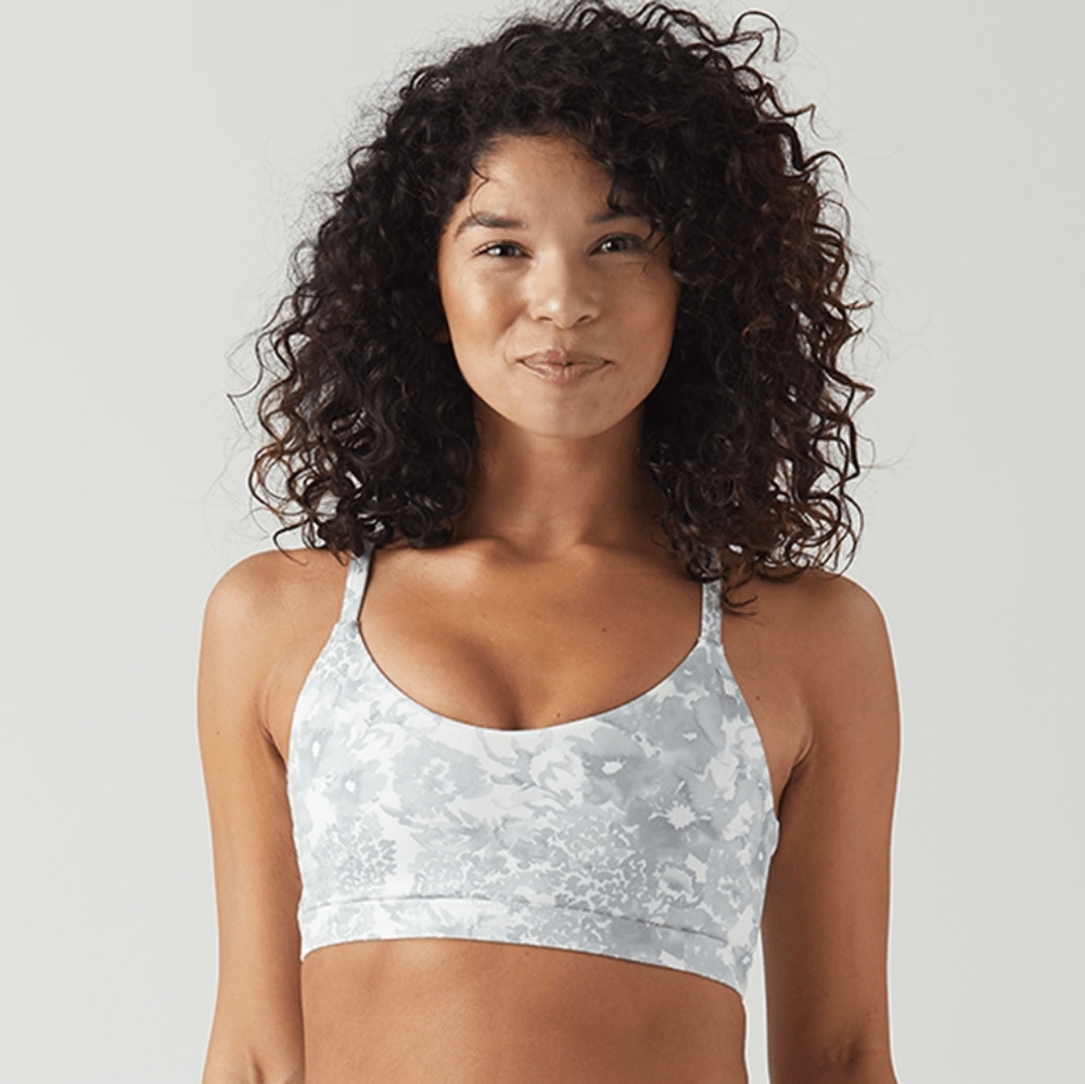 Glyder Belle Sports Bra-White Spring Garden Print